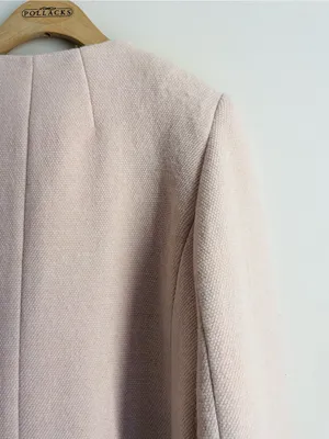 Club Monaco Blush Pink Wool Blend A Line Long Coat Bell Sleeve Large thumbnail 5