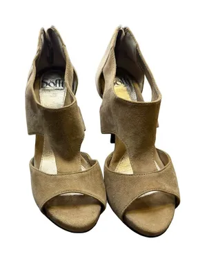 ✨🤎 Söfft Suede Peep Toe Heeled Sandals Tan Size 6M‎ 🤎✨ thumbnail 1