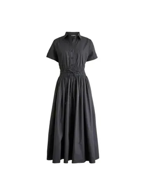 NWT J.Crew Elena Shirt-Dress Midi in Black Solid Cotton Shirtdress 10 thumbnail 4