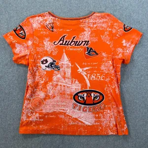 Auburn Tigers Y2k Fitted Tee Shirt Women's X-Large Embellished Short Sleeve thumbnail 9