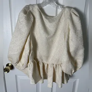Free People NEW Pamela Bow Top in White Alyssum M thumbnail 4