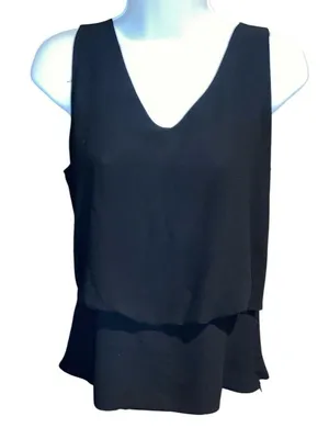 Love Tree Black Sleeveless Blouse Size Medium (Look At The Back Details) thumbnail 1