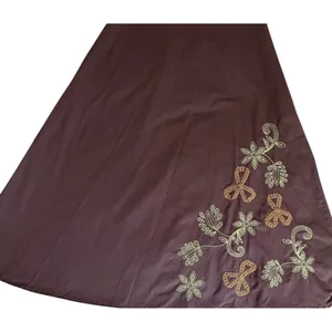 Vintage 90s Y2K Whimsigoth Brown Embroidered A-Line Maxi Skirt Cottagecore Sz 10 thumbnail 13
