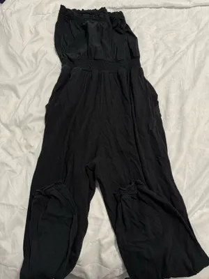 Aerie Black Strapless Jumpsuit  thumbnail 5