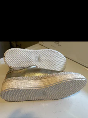 Dolce Vita Metallic Silver Lace-Up Platform Sneakers lennix 9.5 thumbnail 7