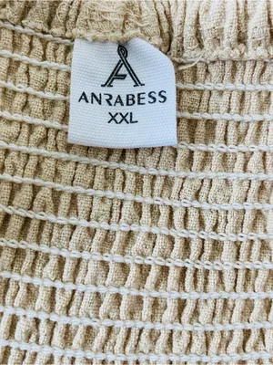ANRABESS Linen Pleated Extra Wide Leg Pants Tan Size XXL thumbnail 5
