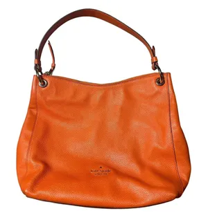 Kate Spade Pebbled Leather Shoulder Bag in the color Coral Buds Orange thumbnail 1