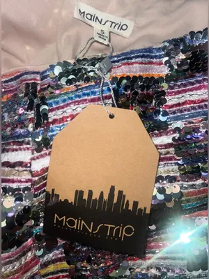 NWT Unique Rainbow Sequin And Tweed Hi Rise Shorts from Main Strip size small thumbnail 5