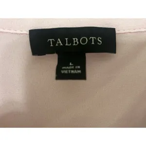 Talbots Women’s Large Pink Ruffle Blouse Button Down Sheer Sleeves Career Party thumbnail 5
