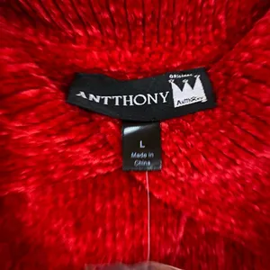 Anthony Original Red Open Front Collard Cardigan Size Large NWT thumbnail 6