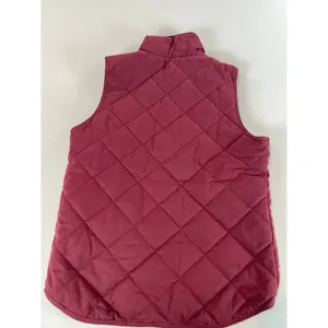 Blue Rain Vest Size S Burgundy Quilted Puffer Gold Hardware High Low Hem NWT thumbnail 6