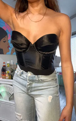 The Vintage Shop Black Open back Corset thumbnail 1
