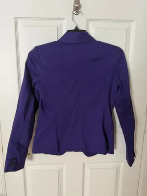 LOFT Deep Purple Single-Button Blazer size 4 thumbnail 4