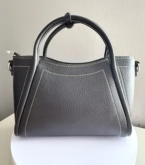 Black Top Handle Satchel Bag with Adjustable Shoulder Strap | Structured Handbag thumbnail 1