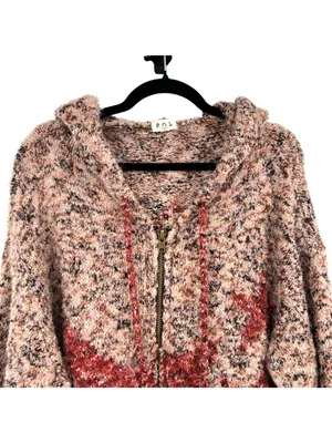 POL Red Star Pink Hooded Knit Cardigan Size Large Cozy Celestial Alt-Boho thumbnail 4