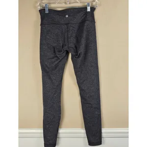 Lululemon Luon Variegated Knit Black Wunder Under Low‎ Rise Tight Leggings 6 thumbnail 2