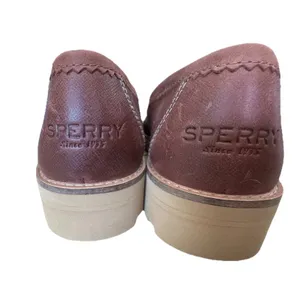Sperry A/O Lug Loafer Women's 9.5 Brick Leather Galway Cord Boat Shoes thumbnail 5