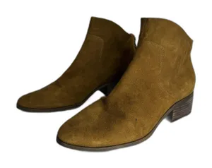 Lucky Brand Boots Womens Size 9.5M Suede Block Heel Ankle Zip‎ Western Shoes thumbnail 1