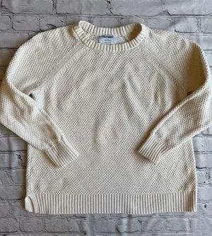Old Navy Fisherman White Knit Pullover Preppy Sweater Unisex Small Tennis READ thumbnail 1