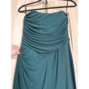 NWT Lulus Epitome of Allure Emerald Green Strapless Ruched Tulip Maxi Dress Sz M thumbnail 4