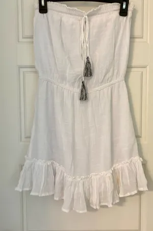 Juniors White Tube Dress Y2K thumbnail 1