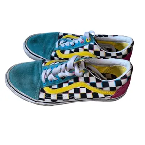 Vans Off the Wall Old Skool Crazy Check Neon Sneakers Mens 6.5 Womens 8 thumbnail 3