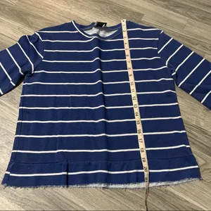❤️Zara Trafaluc Blue White Stripe Shirt; Medium Women’s thumbnail 5