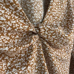 Abercrombie and Fitch Long Sleeve Twist Front Blouse in Light Brown Size‎ Small thumbnail 4