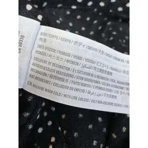 Abercrombie & Fitch Black White Polka Dots Side Slit Ruffle Slip Midi Skirt Sz S thumbnail 5