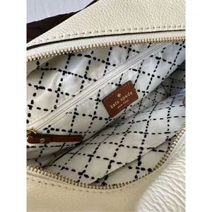 Kate Spade Grant Park Alida Shoulder Tote in bone/dkrst Taupe thumbnail 9