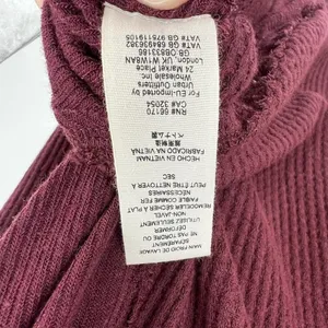 We The Free People Laguna Waffle Knit Top Burgundy Red‎ Long Sleeves Size Medium thumbnail 11