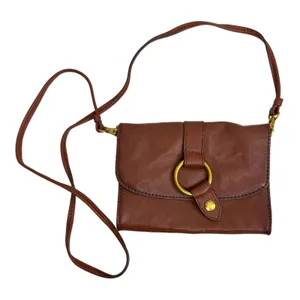 Frye Leather Cognac Brown Ring Mini Crossbody Purse Handbag thumbnail 1