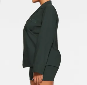 SKIMS LIMITED EDITION SPA BUTTON UP SLEEP TOP ‘PINE’ thumbnail 7