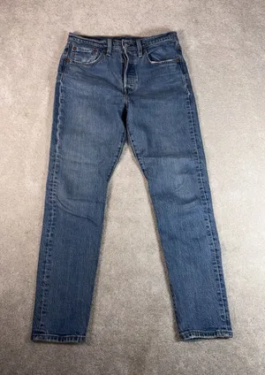 Levi's Premium women 501 S Skinny Jeans Blue Light‎ Wash 5-Pocket 27x28 thumbnail 1