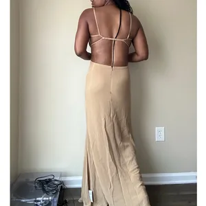 ASOS Tan Strappy Maxi Dress Size 8 thumbnail 4