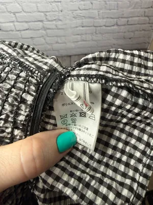 Cheek Black & White Gingham Peplum Crop Top thumbnail 9