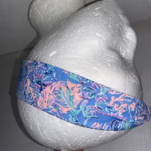 Lilly Pulitzer Twist Wrap Headband Chick Magnet Blue Floral Print Hair Accessory thumbnail 6
