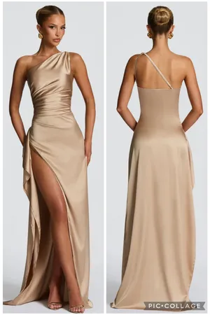 NEW Babyboo Ariel Maxi Dress Champagne Size Large Cocktail Gown thumbnail 2