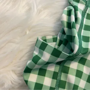 NEW Antonio Melani 5" Bike Shorts High Waisted Size XS Green White Plaid thumbnail 6
