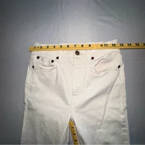 RE/DONE • 90s High Rise Ankle Crop Jeans Vintage White Denim Sz 25 thumbnail 11
