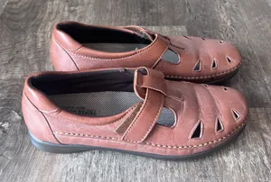 SAS Womens Roamer Shoes Chestnut Brown Leather Mary Jane Loafers thumbnail 1