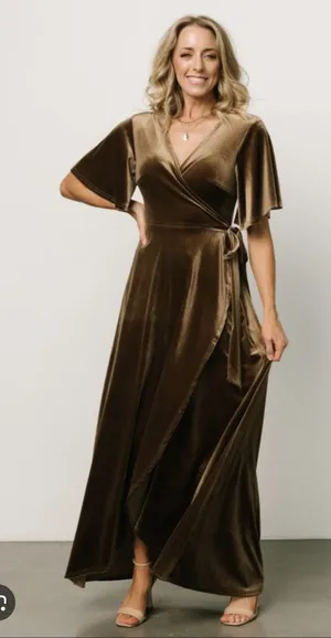 Baltic Born Maella Velvet Wrap Dress thumbnail 1