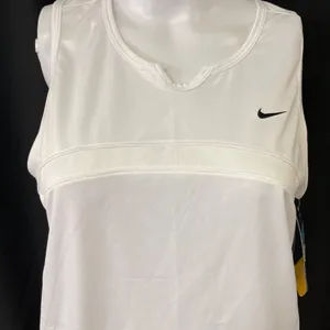 Nike Dri-Fit Women's White Tennis Shirt/Tank Top Sz M SKU 4667 thumbnail 3