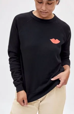 Clare V. Lips Sweatshirt Size L Black Size L thumbnail 1
