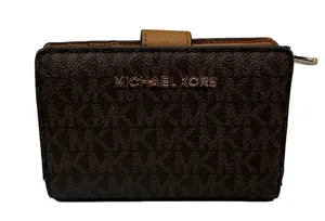 MICHAEL KORS Brown Signature Card Holder / Wallet thumbnail 1