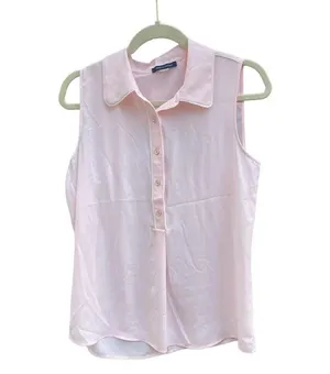 Tommy Hilfiger Baby Pink Pinstripe Collared Preppy Tank thumbnail 1