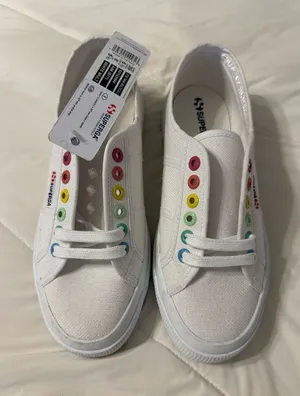Superga Tank Multi Color Canvas Sneakers with Rainbow Eyelets - NWT - Size 8 thumbnail 1