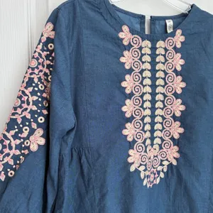 Ethnic by Outfitters Blue Embroidered Cotton Tunic‎ Dress XS WTB381709 Boho Pink thumbnail 8