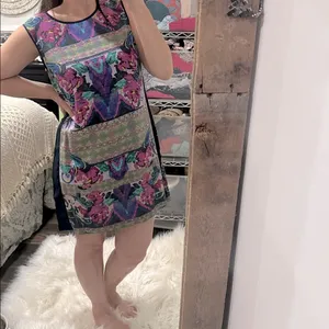 Anthropologie Kachel silk floral sleeveless dress size 12 thumbnail 3