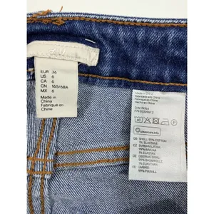 H&M Women’s High Rise Straight Leg Jeans Size‎ 6 Blue Stretch Cropped Denim thumbnail 4